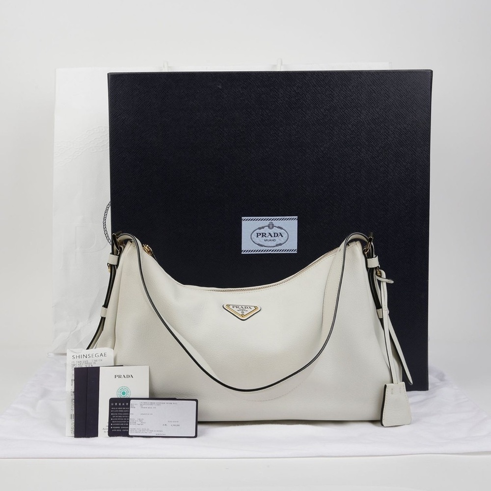 Prada Aimee Shoulder Bag (large, white)